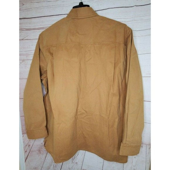 Rare Territory Ahead Jeans Cotton Brown Scale Style Button Up Shirt - Picture 4 of 12